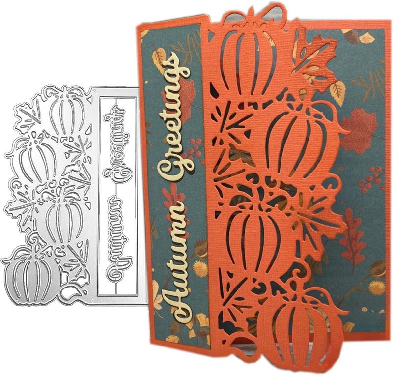 Mvchifay Cutting Dies for Card Making Metal Die-Cuts Scrapbooking Tool Hollow Frame DIY Craft Punch Template Embossing for Paper Album Decor (Pumpkin frame-14.5x11.1cm) - Image 1